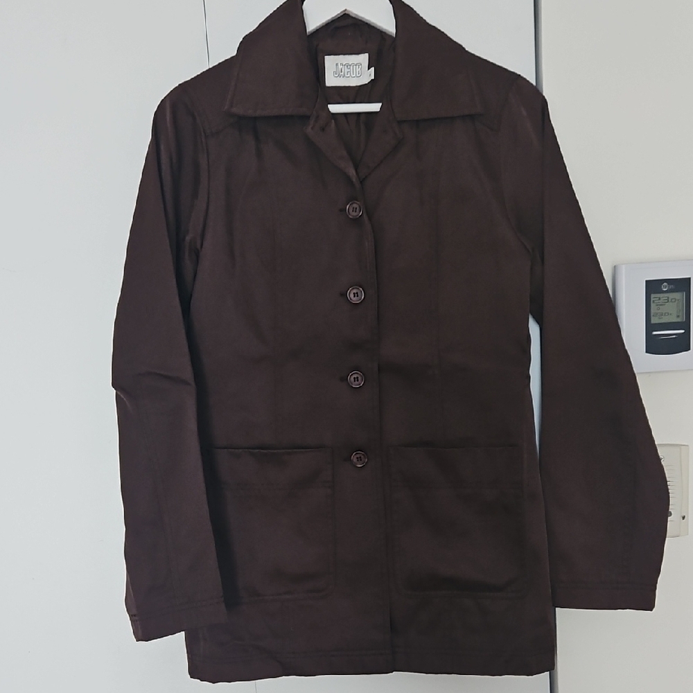 Jacob Chocolate Brown Button-Front Blazer Jacket